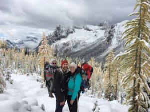 Hiking with kids in snow