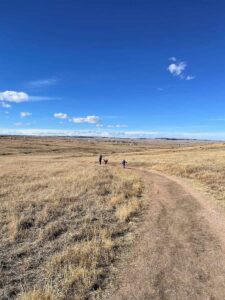 running near windmills at Paint Mines