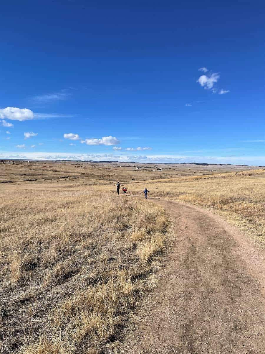 running near windmills at Paint Mines