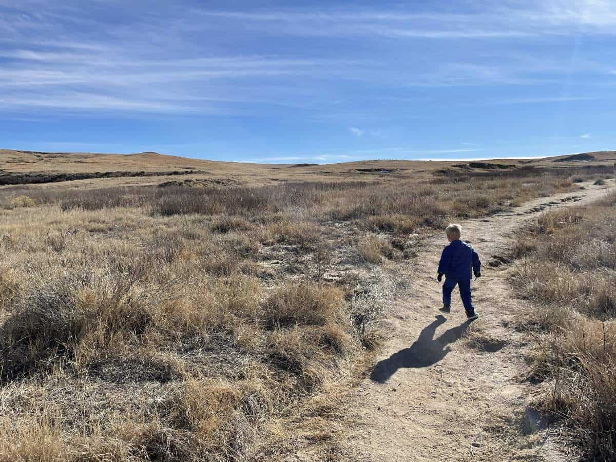 Boy hiking in Paint Mines trail