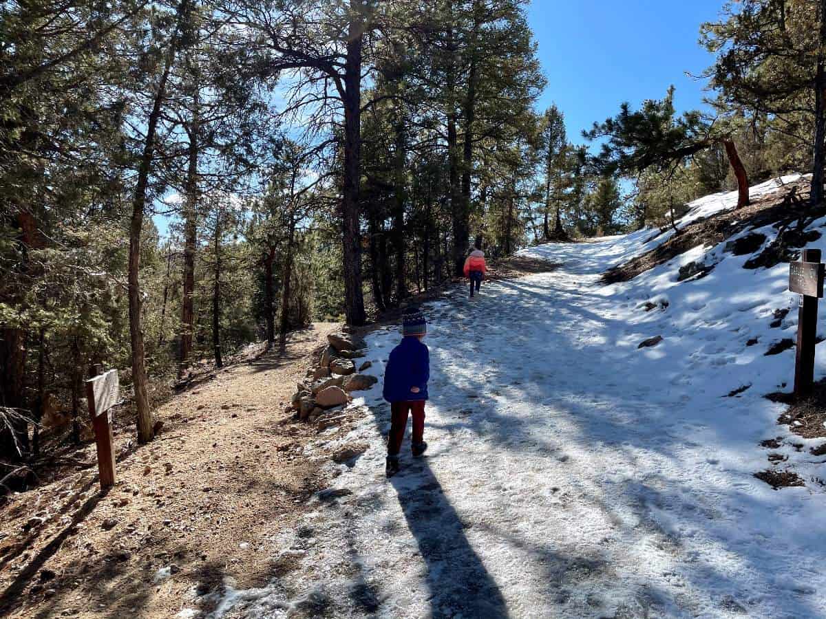 Fork in the trail on Denver kid hike