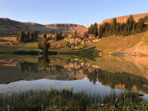 Sunset on Lake on Teton Crest Trail Camp