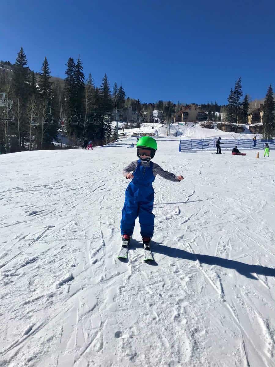 Kids first time skiing