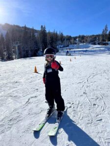 Girls first time on skis