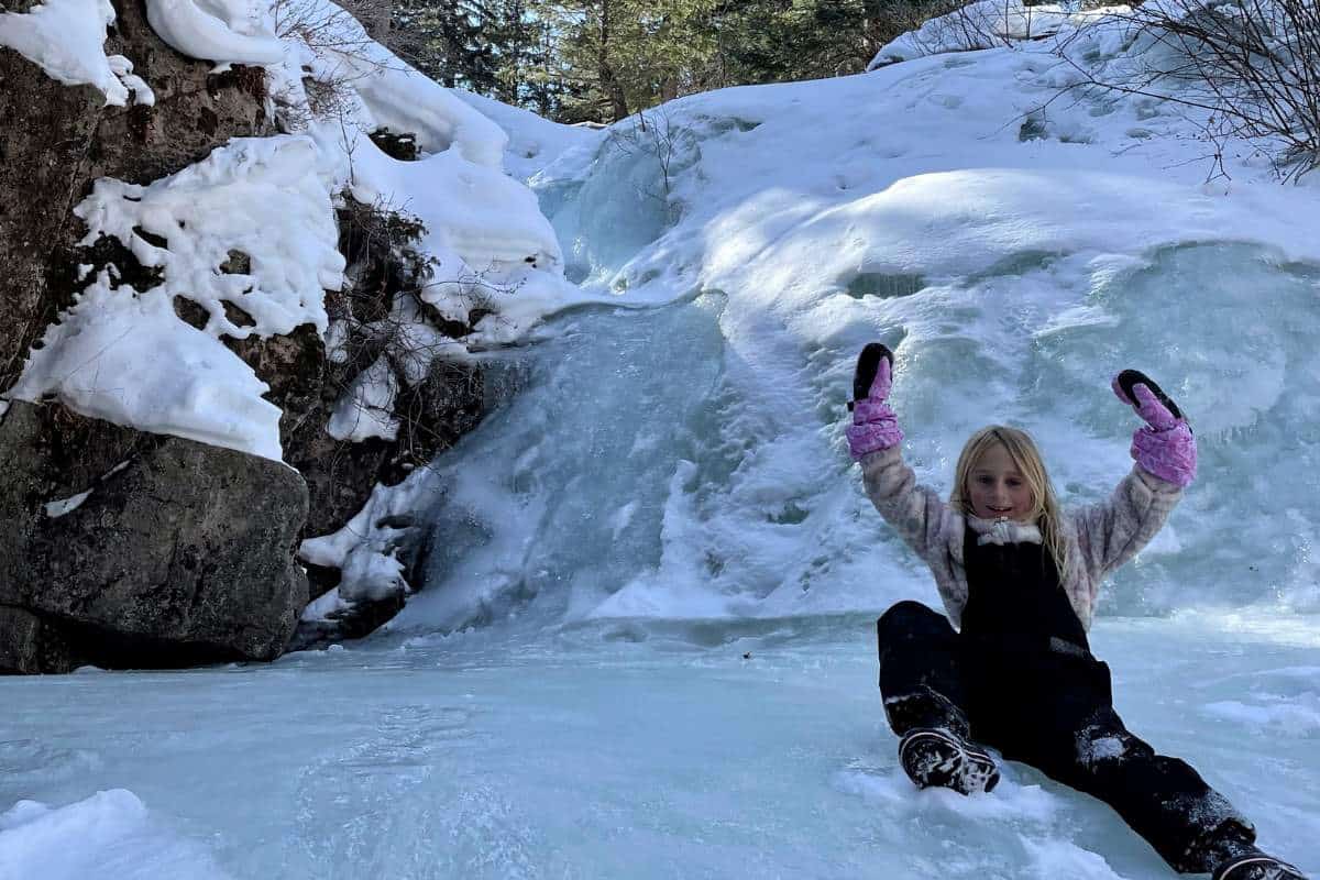 Frozen Waterfall Hike with Kids