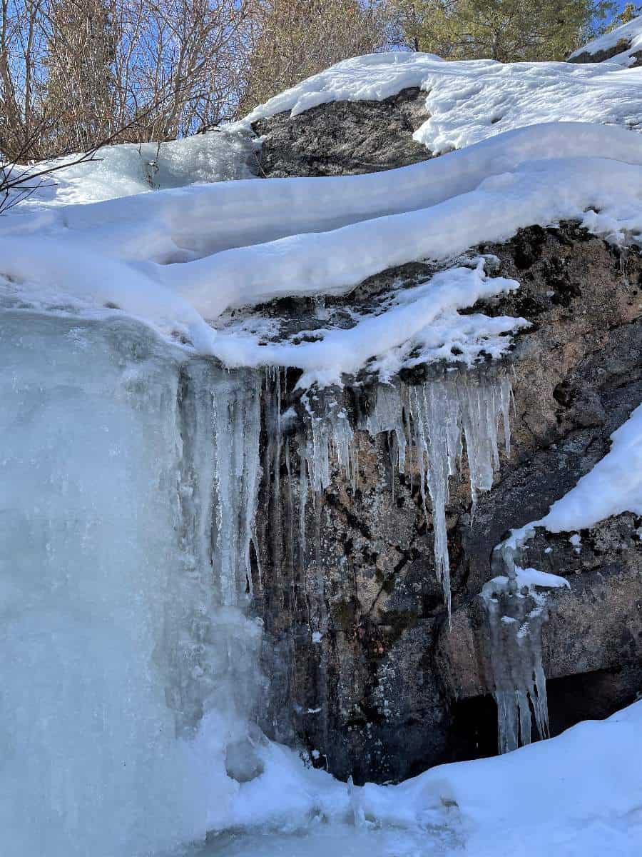 Frozen Waterfall Hike with Kids Near Denver