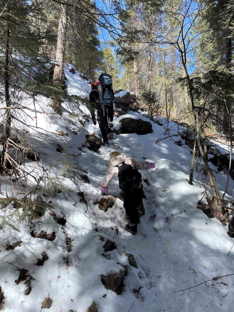 Climbing up the trail