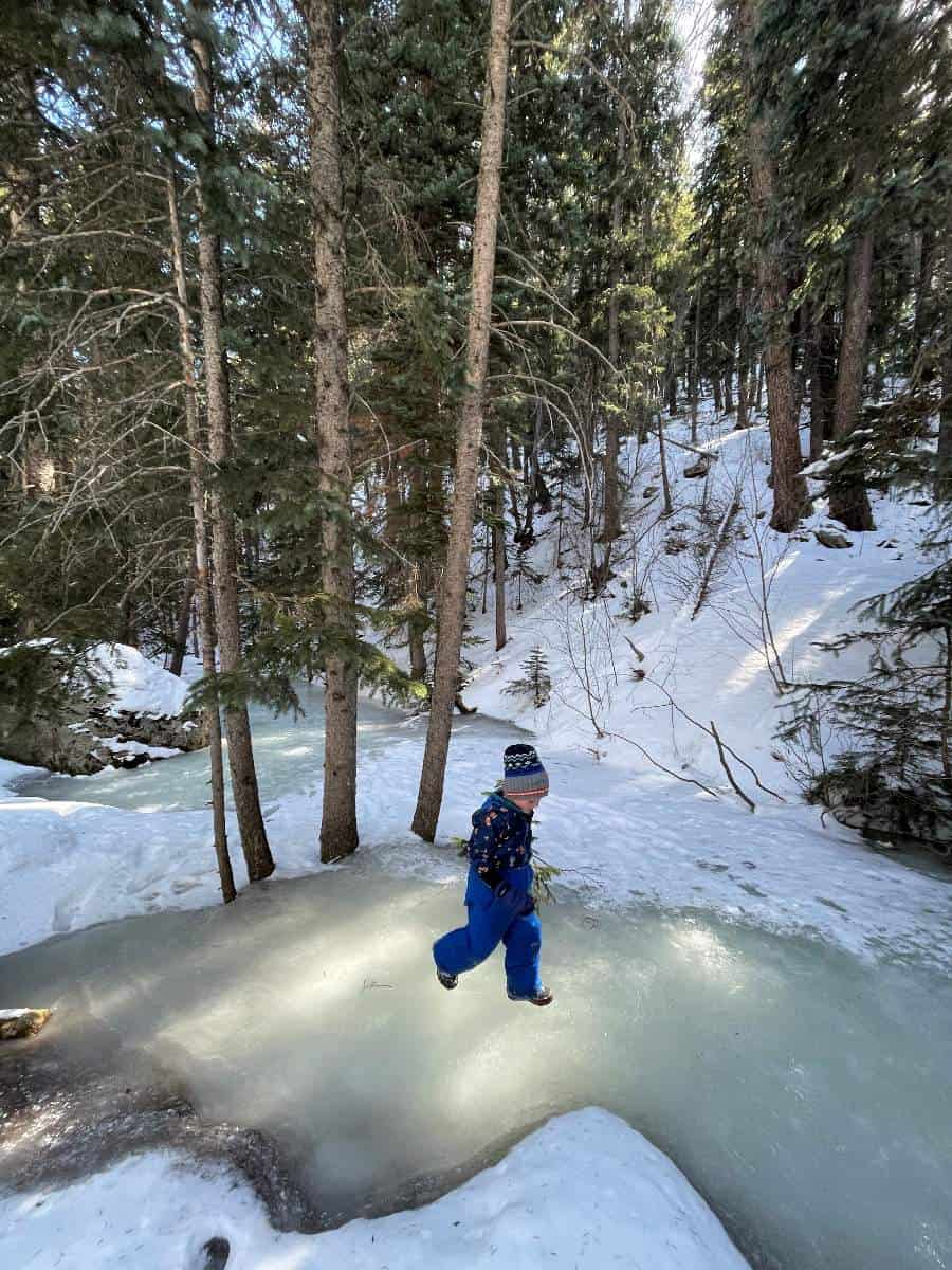 Frozen Waterfall Hike with Kids Near Denver