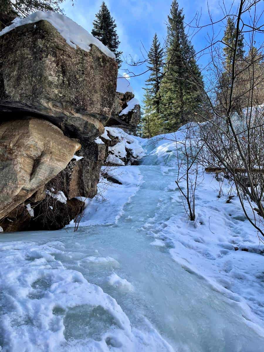 Frozen Waterfall Hike with Kids Near Denver