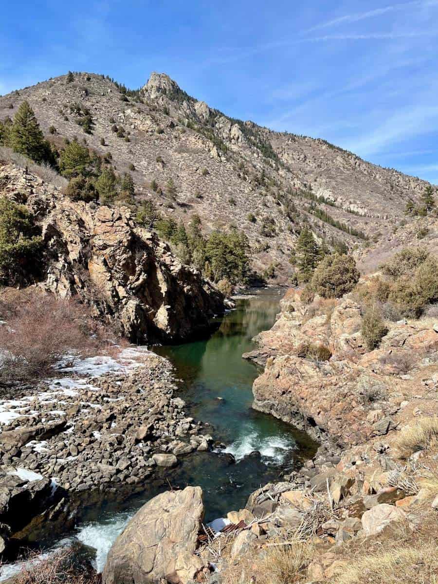 View of bike path at Waterton Canyon