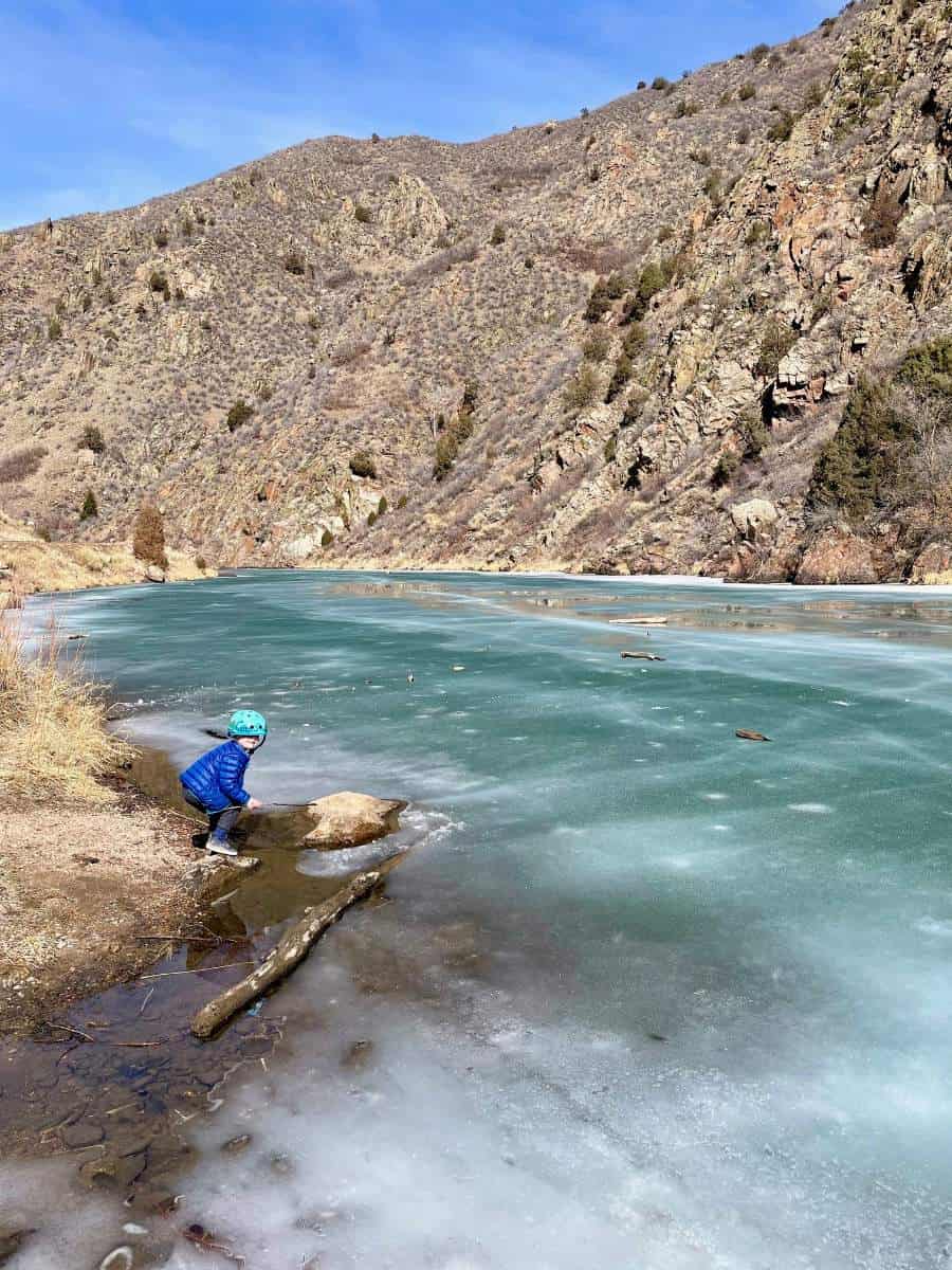 Frozen river at Waterton Canyon