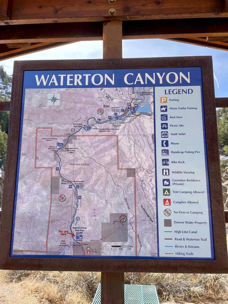 Map of Waterton Canyon