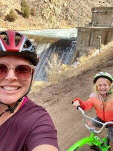 Riding bikes near the dam