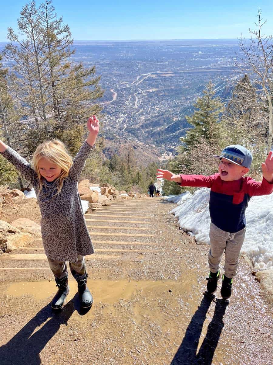 Kids reached the top of Manitou Incline