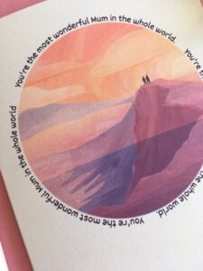 Mother's Day card with mountains