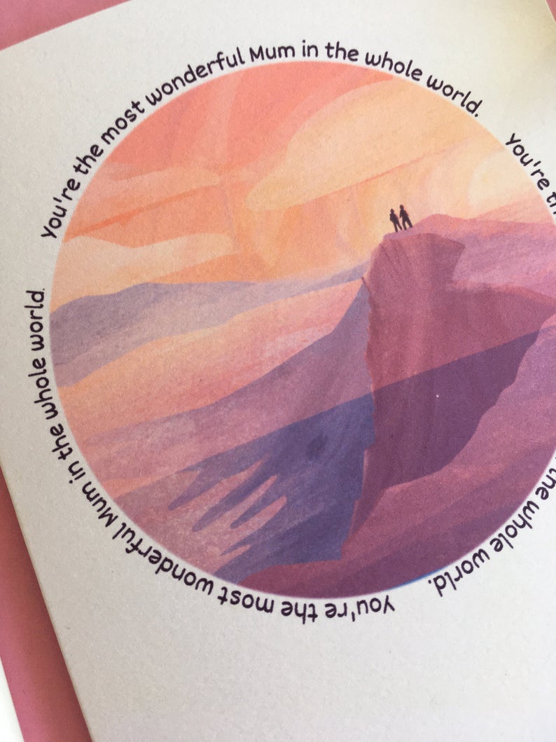 Mother's Day card with mountains
