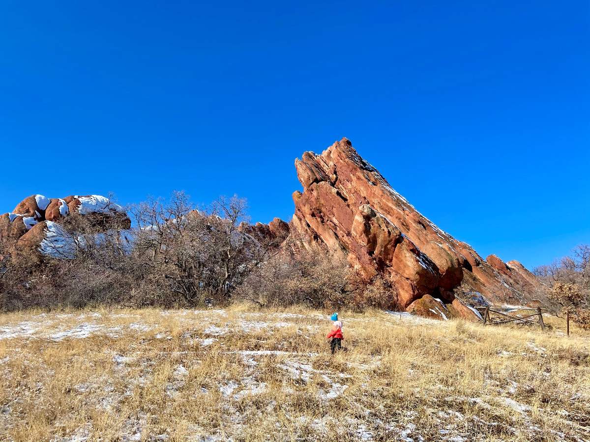 little girl big red rocks