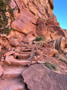 rock steps on hike