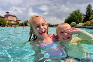 Kids in the infinity Pool at the Broadmoor Hotel