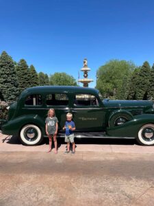 old car in front of The Broadmoor