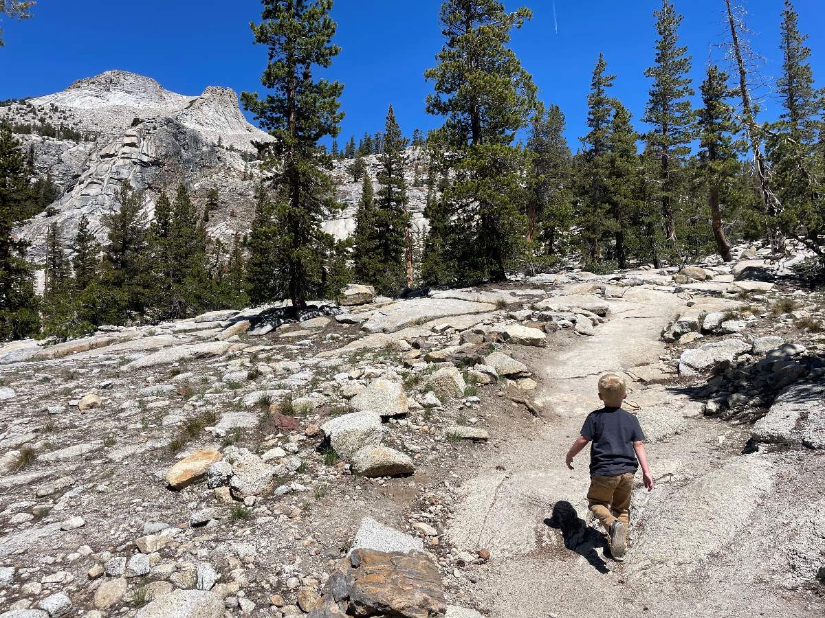 Boy hiking in Yosemite