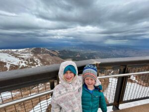 kids at top of Pikes Peak