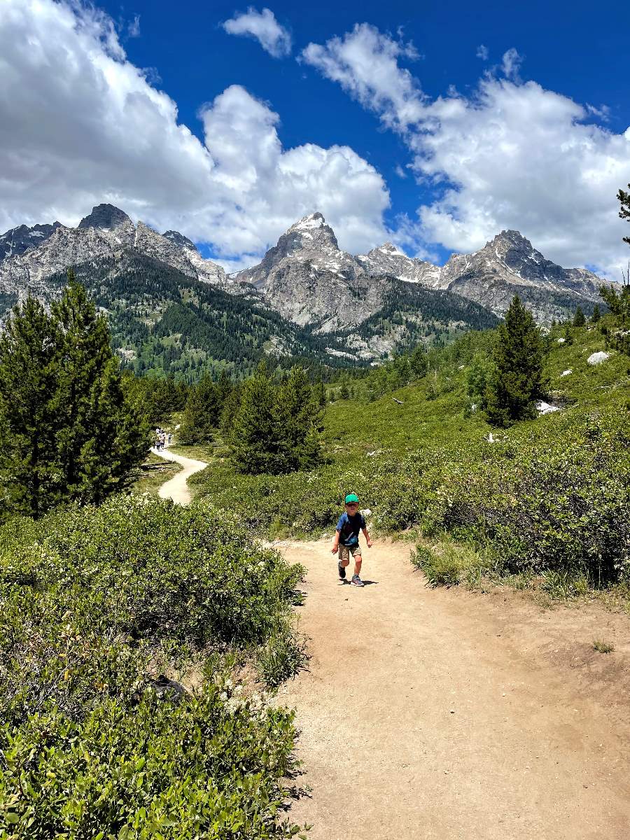 Boy running on trail