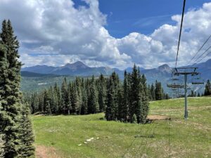view from top of scenic chair lift ride