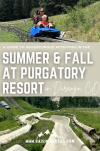 text reads summer and fall activities at Purgatory Resort