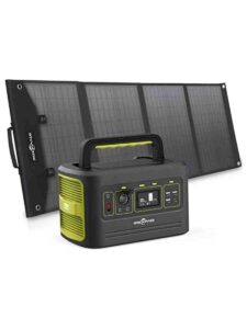 ROCKPALS Portable Power Station Freeman 600, 3 x AC Outlets, 614.4Wh Solar Generator and SP003 100W Foldable Solar Panel Kit for Outdoor Camping