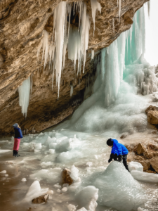 Kids in Ice Caves in Rifle, Colorado