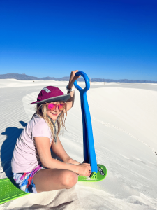 Sledding at White Sands National Park